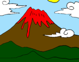 Desenho Monte Fuji pintado por samira