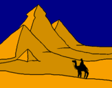 Desenho Paisagem com pirâmides pintado por Gsv
