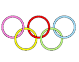 Desenho Argolas dos jogos olimpícos pintado por luan