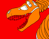 Desenho Esqueleto tiranossauro rex pintado por iago