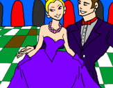 Desenho Princesa e príncipe no baile pintado por gabriel