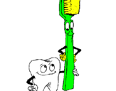 Desenho Dentes e escova de dentes pintado por Tiago