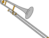 Desenho Trombone pintado por má