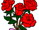 Desenho Ramo de rosas pintado por duda