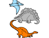 Desenho Três classes de dinossauros pintado por JOAO PEDRO