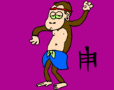 Desenho Macaco pintado por sebi