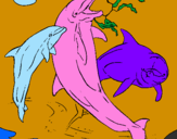 Desenho Golfinhos a brincar pintado por flavia 1