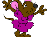 Desenho Rata com vestido pintado por CATARINA