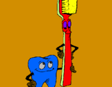 Desenho Dentes e escova de dentes pintado por cio5