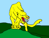 Desenho Tigre com dentes afiados pintado por LAURA