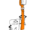Desenho Dentes e escova de dentes pintado por g