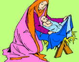 Desenho Nascimento do menino Jesús pintado por RUBEN CORREIA