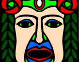 Desenho Máscara Maia pintado por khristiano