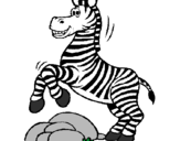 Desenho Zebra a saltar pedras pintado por sinara