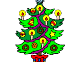 Desenho Árvore de natal com velas pintado por leonardo lellis favoreti