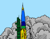 Desenho Lançamento foguete pintado por Lukas Gabriel