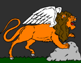 Desenho Leão alado pintado por julia
