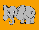 Desenho Elefante pequeno pintado por elefante
