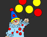 Desenho Palhaço com balões pintado por tiago