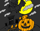 Desenho Paisagem Halloween pintado por gonçalo