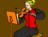 Desenho Dama violinista pintado por marcus