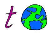 Desenho Terra pintado por katy