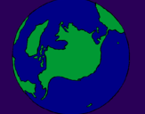 Desenho Planeta terra pintado por augusto   e  mateus