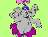 Desenho Elefante a dançar pintado por Gatinha