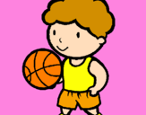 Desenho Jogador de basquete pintado por lara