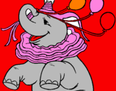 Desenho Elefante com 3 balões pintado por henrique