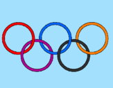 Desenho Argolas dos jogos olimpícos pintado por maria eduarda