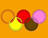 Desenho Argolas dos jogos olimpícos pintado por polyanna