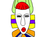 Desenho Máscara africana pintado por lilá