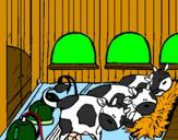 Desenho Vacas no estábulo pintado por marcelLa