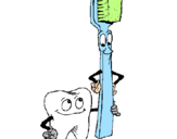 Desenho Dentes e escova de dentes pintado por josiel