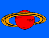 Desenho Saturno pintado por gabriel aguiar j.melo