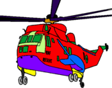Desenho Helicoptero de resgate pintado por roberto