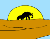 Desenho Elefante ao amanhecer pintado por dumbo