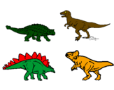 Desenho Dinossauros de terra pintado por dino
