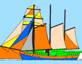 Desenho Veleiro de três mastros pintado por Ir Sonia