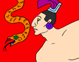 Desenho Serpente e guerreiro pintado por jojo