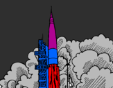 Desenho Lançamento foguete pintado por GABRIEL ANTONIO