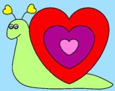 Desenho Caracol coração  pintado por kailanny