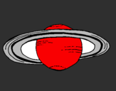 Desenho Saturno pintado por Terra