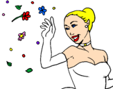 Desenho Noiva feliz pintado por Bibi