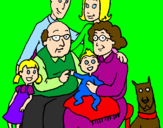 Desenho Família pintado por bruna