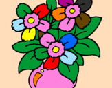 Desenho Jarro de flores pintado por emilly