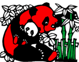 Desenho Mamã panda pintado por maria fernanda