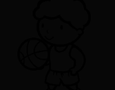 Desenho Jogador de basquete pintado por vaca