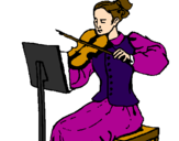 Desenho Dama violinista pintado por Monalisa